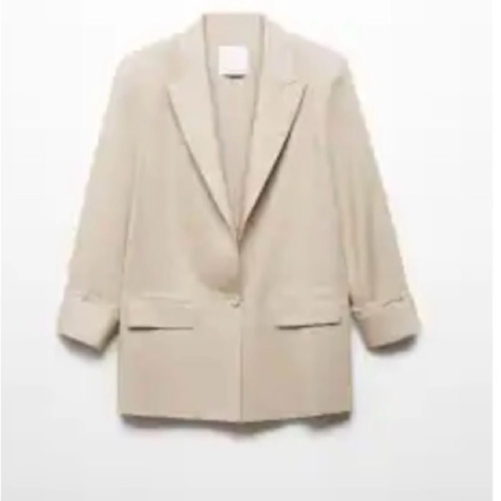 Mango Plus Size Classic Cream Blazer